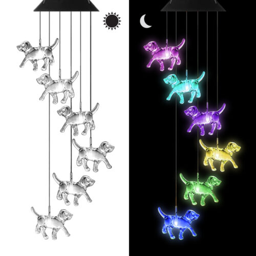 For the Love of Dogs Color Changing Solar Light Chime- Deal 25% OFF